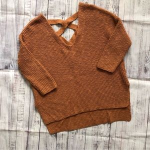 Express cross back sweater, 3/4 sleeves